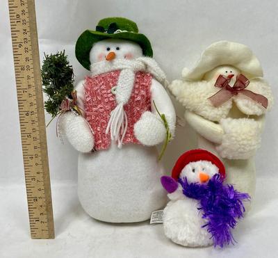 Snowman Lot - 3 plush snowmen