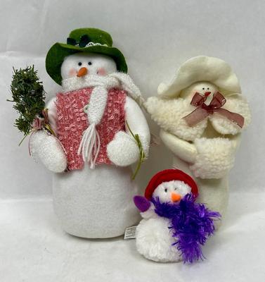 Snowman Lot - 3 plush snowmen