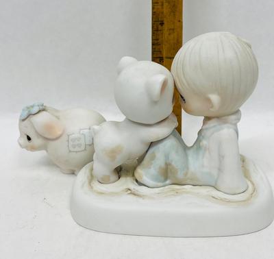 Precious Moments Figurines Boy with Pigs