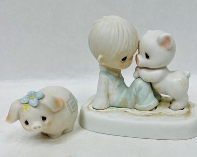 Precious Moments Figurines Boy with Pigs