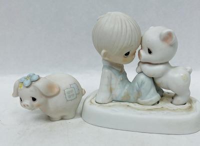 Precious Moments Figurines Boy with Pigs
