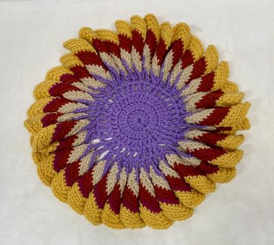 Lot L - Multicolored Crotched Doily