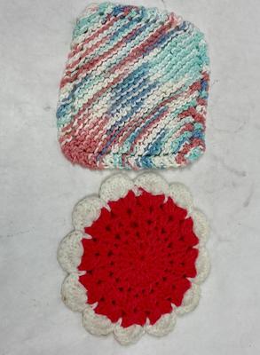 Lot I - Vintage potholders - Crochet & Knit