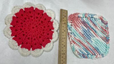 Lot I - Vintage potholders - Crochet & Knit