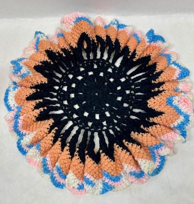 Lot J - Handmade Crocheted Multicolored Doily