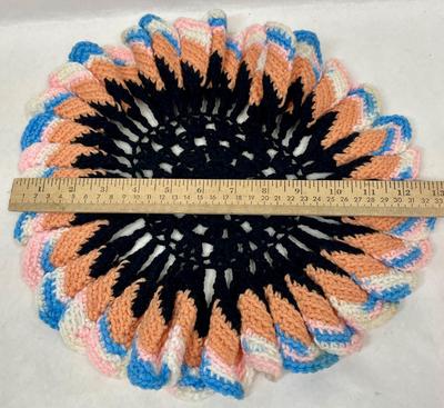 Lot J - Handmade Crocheted Multicolored Doily