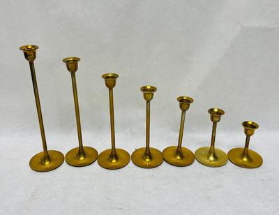 7 Graduated Brass MCM Slim Candle holders