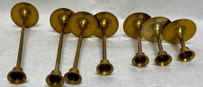 7 Graduated Brass MCM Slim Candle holders