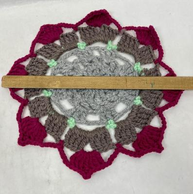 Lot A - Crocheted Doily - Wild Colors!