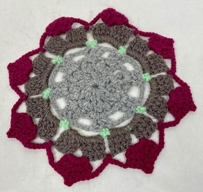 Lot A - Crocheted Doily - Wild Colors!