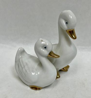 Ceramic Lot - ducks, swans, miniature tea set pieces