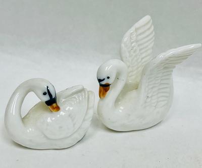 Ceramic Lot - ducks, swans, miniature tea set pieces