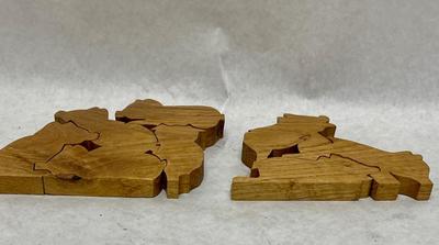Frolicking Pigs Homemade wood Jigsaw Puzzle