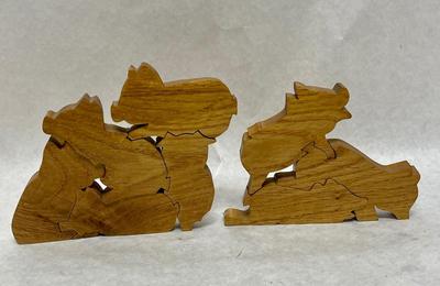 Frolicking Pigs Homemade wood Jigsaw Puzzle