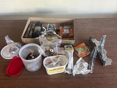 Screws, coat hangers, tape measure