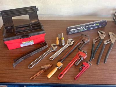 Empty tool box and big tools