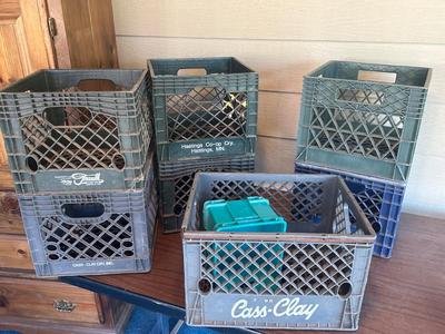 Cass Clay large milk crates and a small crate