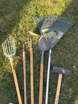 Sledge hammer and rake