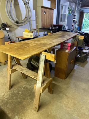 Sawhorse table