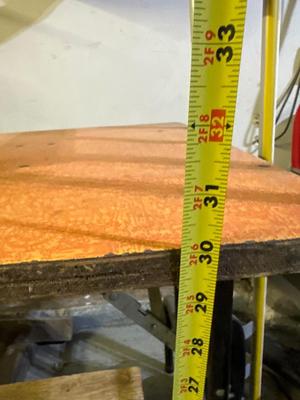 Orange folding table