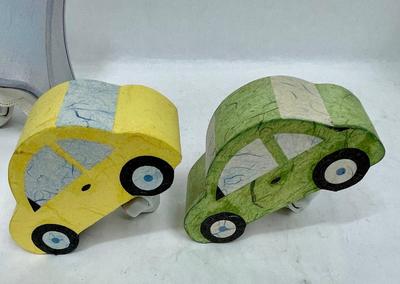 Red Fire Engine No 1 Pillowcase plus 3 plug in cars & lampshade nightlights