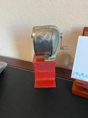 NEAT OLD PENCIL SHARPENER, PRINTER INK, DYNAMO LABELER SND MORE!