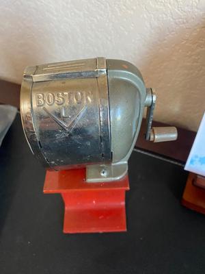 NEAT OLD PENCIL SHARPENER, PRINTER INK, DYNAMO LABELER SND MORE!
