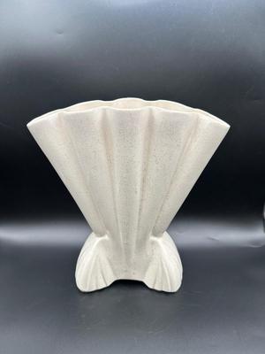Large Vintage Brush Pottery Gladiola Fan Vase