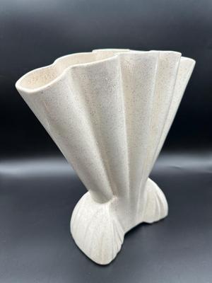 Large Vintage Brush Pottery Gladiola Fan Vase