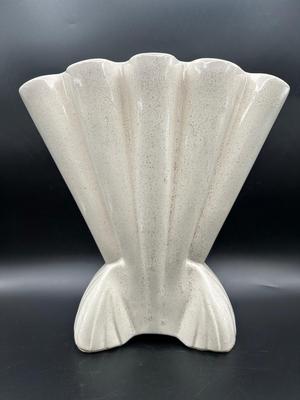 Large Vintage Brush Pottery Gladiola Fan Vase