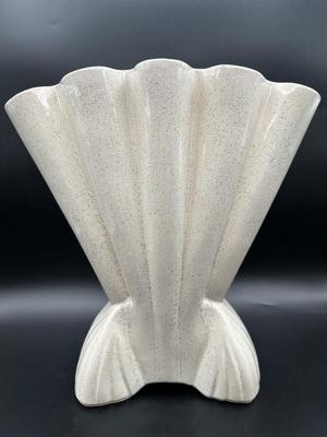 Large Vintage Brush Pottery Gladiola Fan Vase
