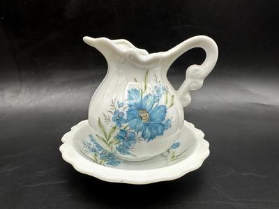 Vintage Inarco Cornflower Pitcher and Basin