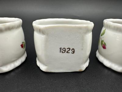 Lefton 1929 Porcelain Floral Napkin Ring Holders (6)