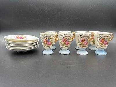 Japan Hand Painted Porcelain Demitasse Cup & Saucer Set