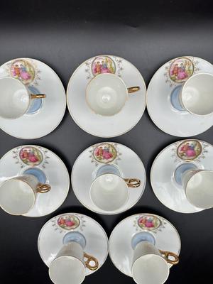 Japan Hand Painted Porcelain Demitasse Cup & Saucer Set