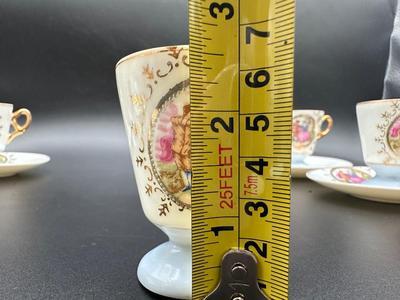 Japan Hand Painted Porcelain Demitasse Cup & Saucer Set