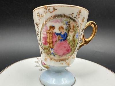 Japan Hand Painted Porcelain Demitasse Cup & Saucer Set