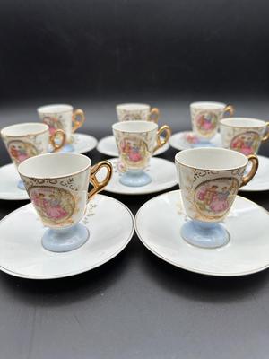 Japan Hand Painted Porcelain Demitasse Cup & Saucer Set