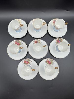Japan Hand Painted Porcelain Demitasse Cup & Saucer Set