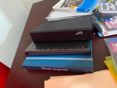 BROTHER P-TOUCH ELECTRONIC LABELING SYSTEM WITH LOTS OF LABELS AND OTHER OFFICE SUPPLIES