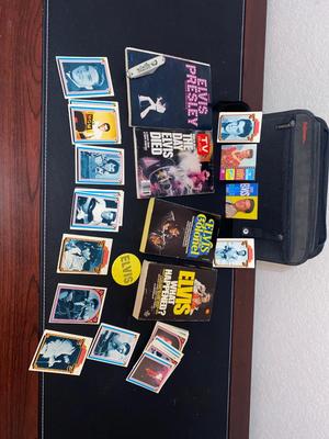 ELVIS PRESLEY TRADING CARDS, POCKET KNIFE, TV GUIDE, NOVELS AND MORE