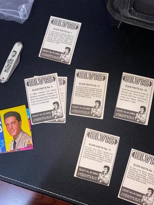 ELVIS PRESLEY TRADING CARDS, POCKET KNIFE, TV GUIDE, NOVELS AND MORE