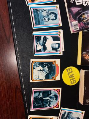 ELVIS PRESLEY TRADING CARDS, POCKET KNIFE, TV GUIDE, NOVELS AND MORE