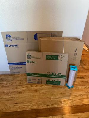 NEW MOVING BOXES! 15 Medium, 4 Small, 1 Large & SHRINK WRAP