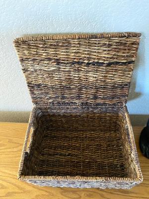 CHARMIN BATH TISSUE BEAR AND HINGED WICKER BOX