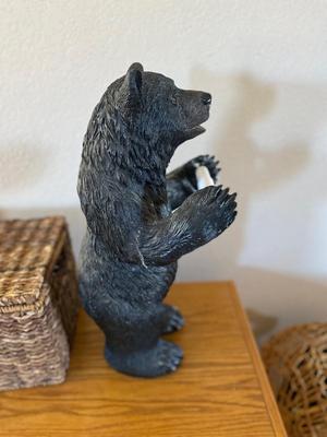 CHARMIN BATH TISSUE BEAR AND HINGED WICKER BOX