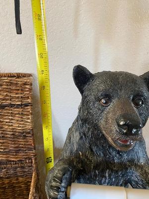 CHARMIN BATH TISSUE BEAR AND HINGED WICKER BOX