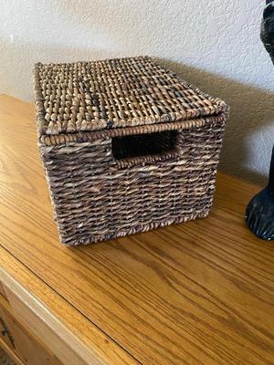CHARMIN BATH TISSUE BEAR AND HINGED WICKER BOX