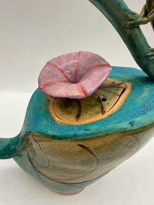 Handmade Ceramic Teapot, Stamped