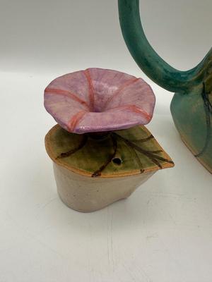 Handmade Ceramic Teapot, Stamped